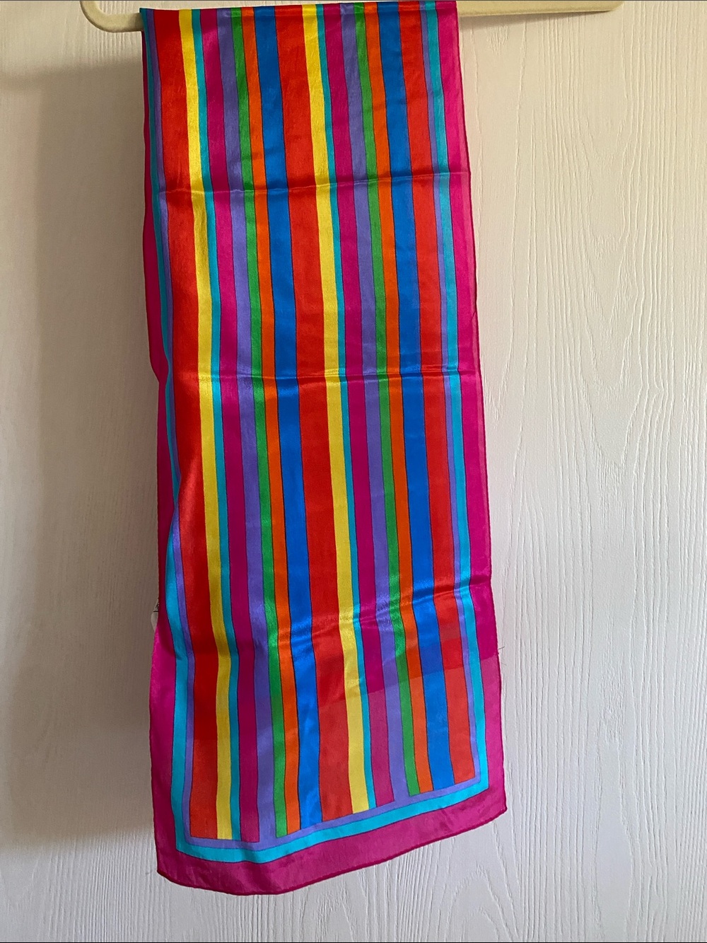 Kayser Bright Multicolor Striped Silk Scarf